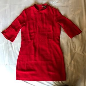 H&M Red Bell-Sleeve Sheath Mini Dress, Size 10
